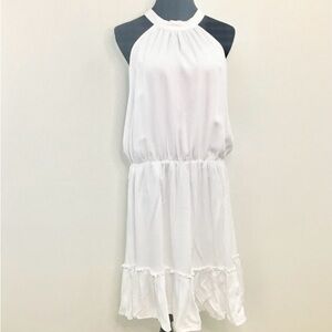 Elegant White Halter Dress